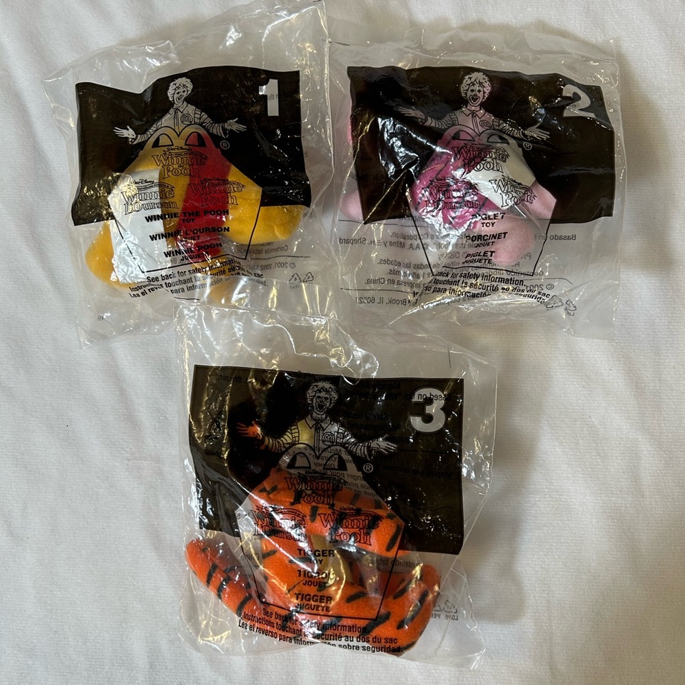 Lot UNOPENED McDonald’s Winnie the Pooh Plush Set